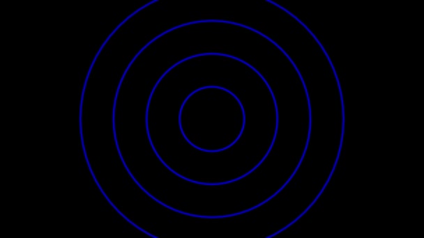 Animation Der Ausbreitung Blauer Radiowellen Alphakanal Kreisförmige Strahlungswellen Aus Dem — Stockvideo