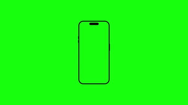 Leere Handy Oder Smartphone Attrappen Auf Grünem Bildschirm Vertikaler Animation — Stockvideo