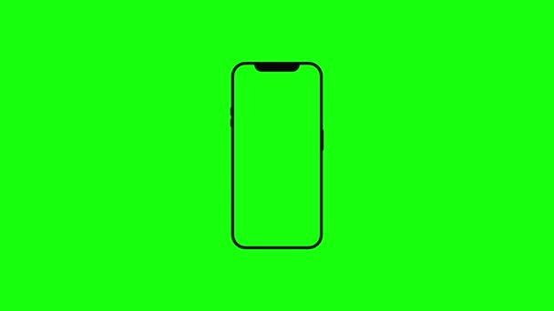 Порожній Мобільний Або Смартфон Макет Зеленого Екрану Анімації Кадрів Вертикально — стокове відео