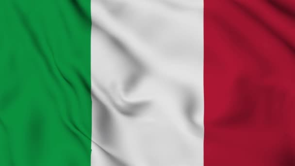 Włoska Flaga Ciągle Macha Wietrze Flaga Narodowa Włoch Odizolowana Kanałem — Wideo stockowe
