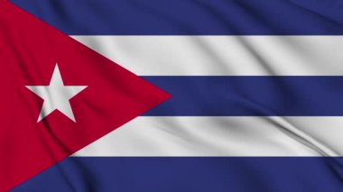 4K 'da Küba bayrağı animasyonu. Bağımsızlık günün kutlu olsun. Ulusal bayrak sallanıyor. Vatanseverlik sembolü. Bayrak hareketi grafikleri. Bayrak hareket ediyor