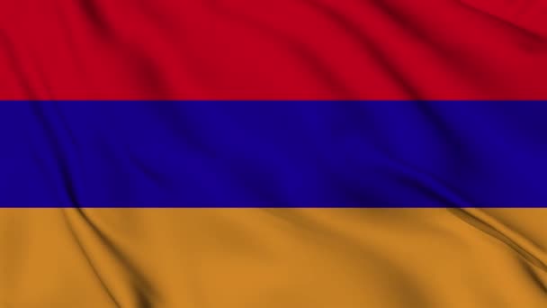 亚美尼亚国旗动画背景为4K 独立日快乐 国旗飘扬 爱国主义的象征 旗子运动图形 旗帜飘扬 — 图库视频影像