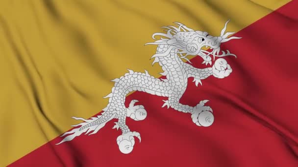 Bhutan Flagge Animation Für Hintergrund Glücklicher Unabhängigkeitstag Nationalflagge Schwenkend Patriotismus — Stockvideo