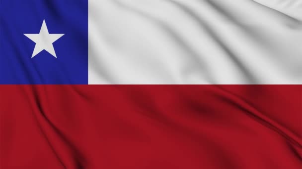 Анимация Флага Чили Фона Днем Независимости Размахивает Национальным Флагом Символ — стоковое видео