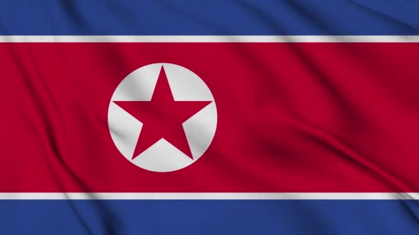 Анімація Прапора Північної Кореї Фону Щасливий День Незалежності Національний Прапор — стокове відео