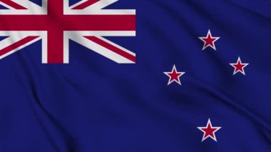 4K arka plan için Yeni Zelanda bayrağı animasyonu. Yeni Zelanda bayrağı dalgalanırken mutlu bağımsızlık günleri. Vatanseverlik sembolü. Bayrak hareketi grafikleri. Bayrak hareket ediyor
