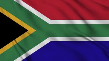 4K 'da Güney Afrika bayrak animasyonu. Güney Afrika bayrağı dalgalanırken mutlu bağımsızlık günleri. Vatanseverlik sembolü. Bayrak hareketi grafikleri. Bayrak hareket ediyor