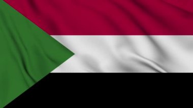 4K 'da Sudan bayrağı animasyonu. Mutlu bağımsızlık günleri Sudan ulusal bayrağı dalgalandırıyor. Vatanseverlik sembolü. Bayrak hareketi grafikleri. Bayrak hareket ediyor