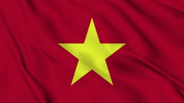 4K 'da Vietnam bayrağı animasyonu. Bağımsızlık günün kutlu olsun. Ulusal bayrak sallanıyor. Vatanseverlik sembolü. Bayrak hareketi grafikleri. Bayrak hareket ediyor