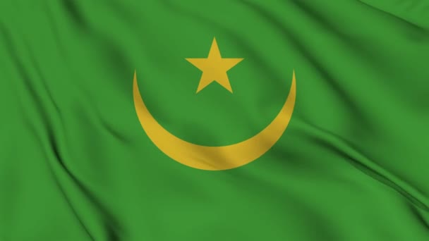 Анимация Флага Мауритания Фона Днем Независимости Размахивает Национальным Флагом Символ — стоковое видео