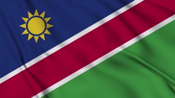 Namibya Bayrağı Animasyonu Bağımsızlık Günün Kutlu Olsun Namibya Bayrağı Sallanıyor — Stok video