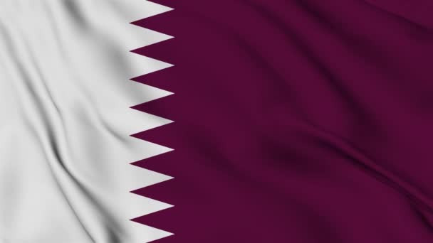 Qatar Flagga Animation För Bakgrund Glad Självständighetsdag Qatar Nationella Flaggan — Stockvideo