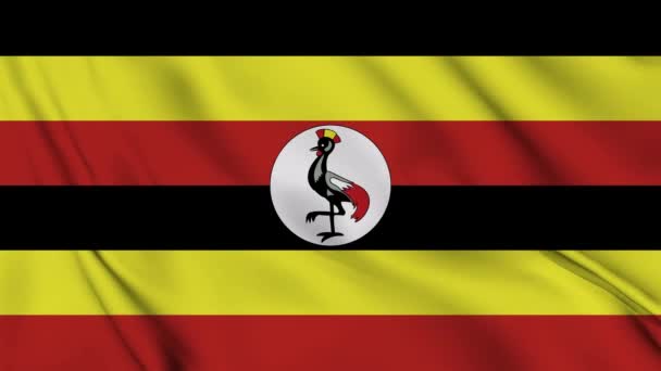 Анімація Прапора Уганди Фону Щасливий День Незалежності Уганди Національний Прапор — стокове відео