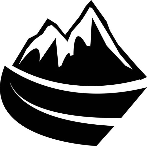 Mountain Peak Icon Silhouette Logo Hill Luxury Landscape Background Design — Stock Vector