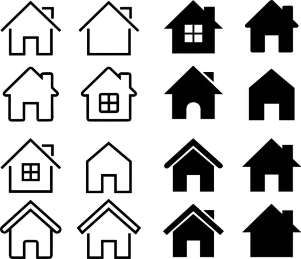 Haus Oder Haussymbol Startseite Set Von Immobilien Objekten Und Häusern lizenzfreie Stockillustrationen