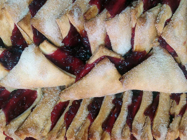 Homemade Cakes Cherry Jam Corners Cherry Jam Triangles — Stock Photo, Image