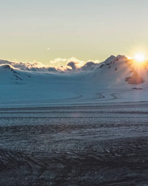 Puesta Sol Mar Glaciares Patagonia — Foto de Stock