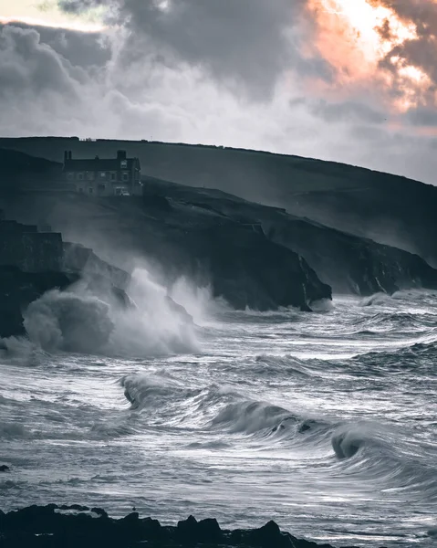Pohled Pláž Temperamentem Anglii Stock Fotografie