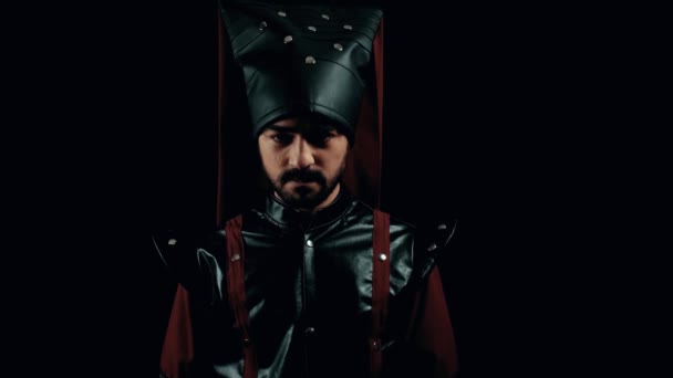 Jenízaro Guerrero Imperio Otomano Caballero Otomano — Vídeos de Stock