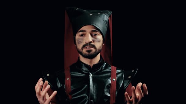 Guerreiro Império Otomano Janissary Cavaleiro Otomano — Vídeo de Stock