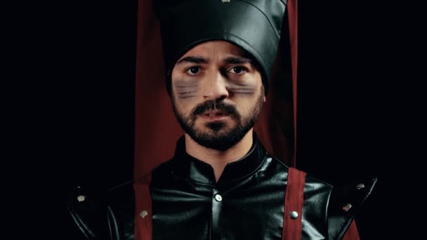 Osmanský Císařský Bojovník Janissary Osmanský Rytíř — Stock video