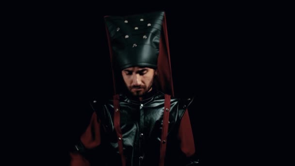 Osmanlı Mparatorluğu Savaşçısı Yeniçeri Osmanlı Şövalyesi — Stok video