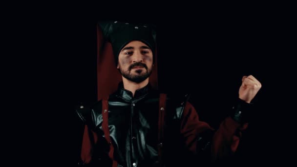 Воин Османской Империи Янысарий Османский Рыцарь — стоковое видео