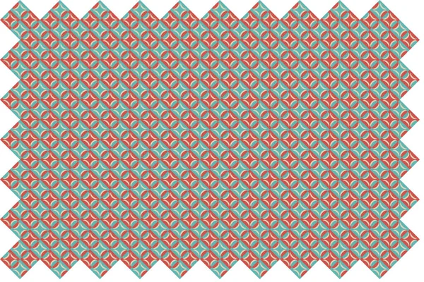 Бесшовный Геометрический Узор Простыми Формами Красных Бирюзовых Тонах Идеально Подходит — стоковый вектор