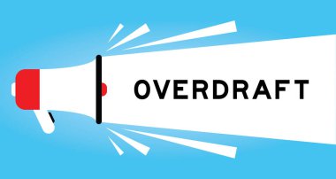 Mavi arkaplanda beyaz afiş ile kelime sınırı olan renk megafonu simgesi