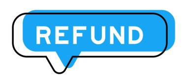 Konuşma pankartı ve mavi tonda beyaz arkaplanda kelime iadesi