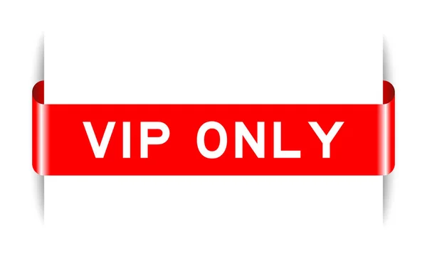 Red Color Inserted Label Banner Word Vip Abbreviation Very Important — Stock Vector