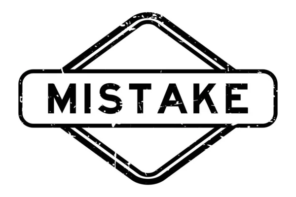 Grunge Black Mistake Word Rubber Seal Stamp White Background — Stock vektor