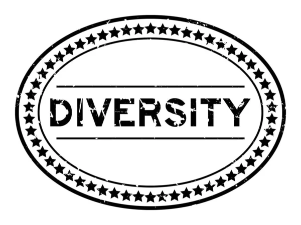 Grunge Diversidade Negra Palavra Oval Selo Borracha Fundo Branco —  Vetores de Stock