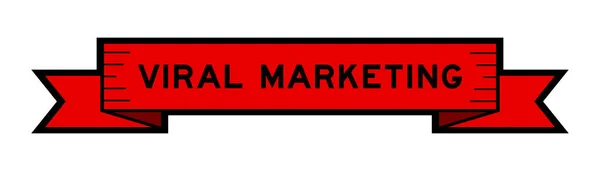 Nastro Etichetta Banner Con Parola Marketing Virale Colore Rosso Sfondo — Vettoriale Stock