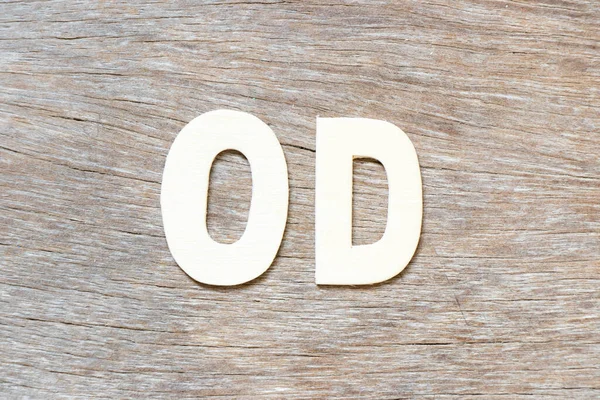 Alphabet Letter Word Abbreviation Overdraft Wood Background — Stock Photo, Image