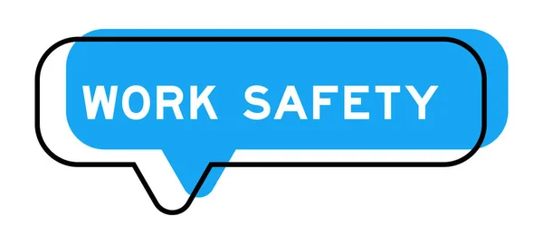 Πανό Ομιλίας Και Μπλε Απόχρωση Λεκτική Ασφάλεια Εργασίας Λευκό Φόντο — Διανυσματικό Αρχείο