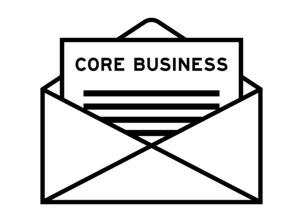 Umschlag Und Buchstabenschild Mit Dem Wort Businesskern Als Überschrift — Stockvektor