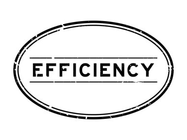 Grunge siyah verimlilik sözcüğü beyaz arka planda lastik mühür