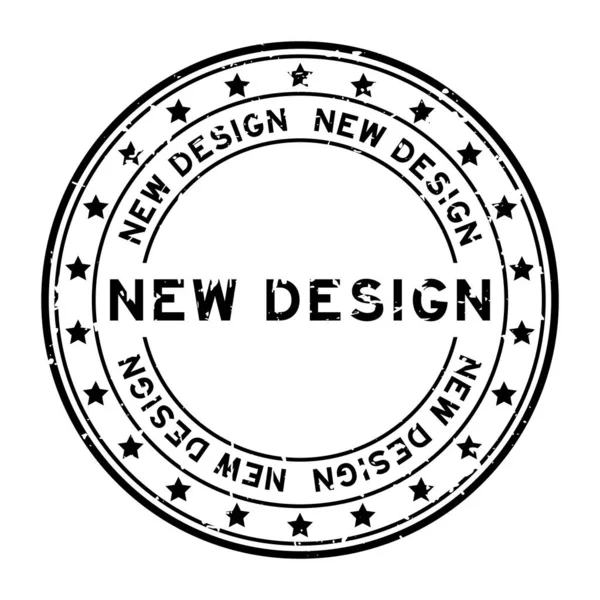 白底橡皮图章上的黑色新设计字圆圈 — 图库矢量图片