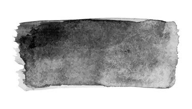 Beyaz arkaplanda Grunge siyah su renk desen şeridi fırçası (Vektör)