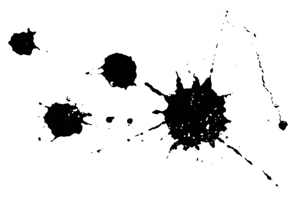 黒液滴の粒状スプラッシュテクスチャの背景 ベクトル 経年変化または古い層のための使用 — ストックベクタ