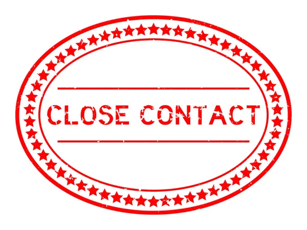 Grunge Red Close Contact Word Ovale Gummidichtung Stempel Auf Weißem — Stockvektor