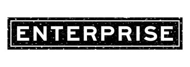 Grunge siyah işletme kelime kare kauçuk mühür beyaz arka planda