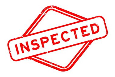 Grunge kırmızı denetleme kelime lastik mühür beyaz arka planda