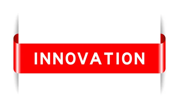 Czerwony Kolor Wstawione Baner Etykieta Słowem Innowacji Białym Tle — Wektor stockowy