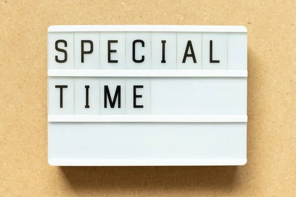 Lightbox Word Special Time Wood Background — 스톡 사진