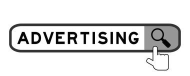 Beyaz arkaplanda büyüteç simgesini devretme ile kelime reklamında arama paneli