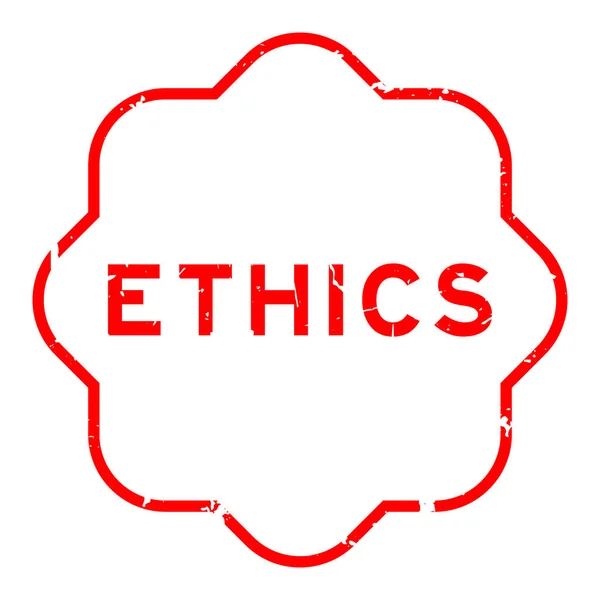 白地に赤い倫理単語ゴムシールスタンプ — ストックベクタ