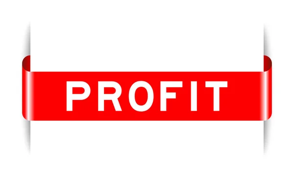 Banner Etiqueta Insertado Color Rojo Con Ganancia Palabra Sobre Fondo — Vector de stock