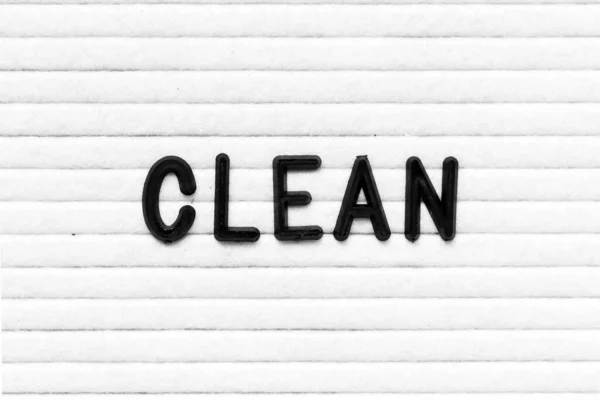 Schwarze Farbe Buchstabe Wort Sauber Auf Weißem Filzpappe Hintergrund — Stockfoto